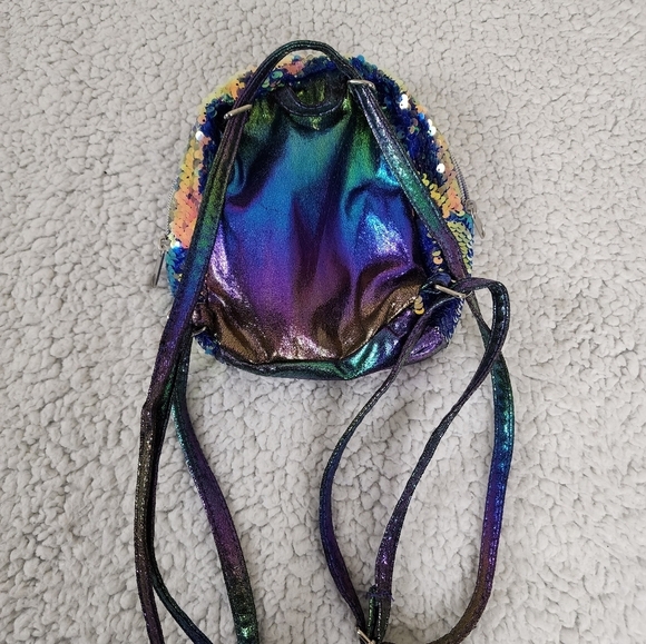 Mini sequin backpack, Blue, Gold, Multicolored, shiny, bling,  STYLELABGIRL.COM - Picture 2 of 6